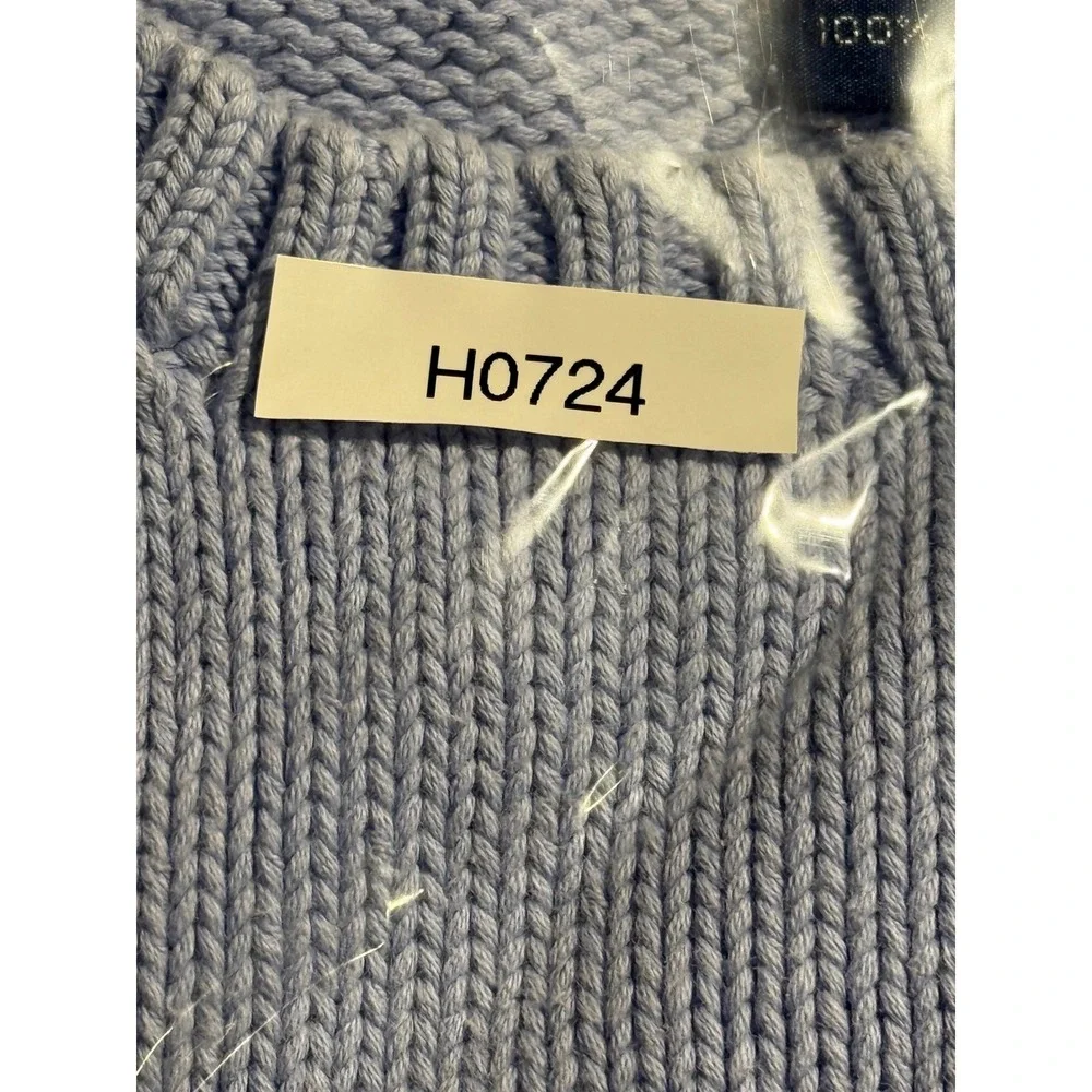 Vintage Polo Ralph Lauren Light Blue Cotton Shaker Knit Crewneck Sweater 2XLT